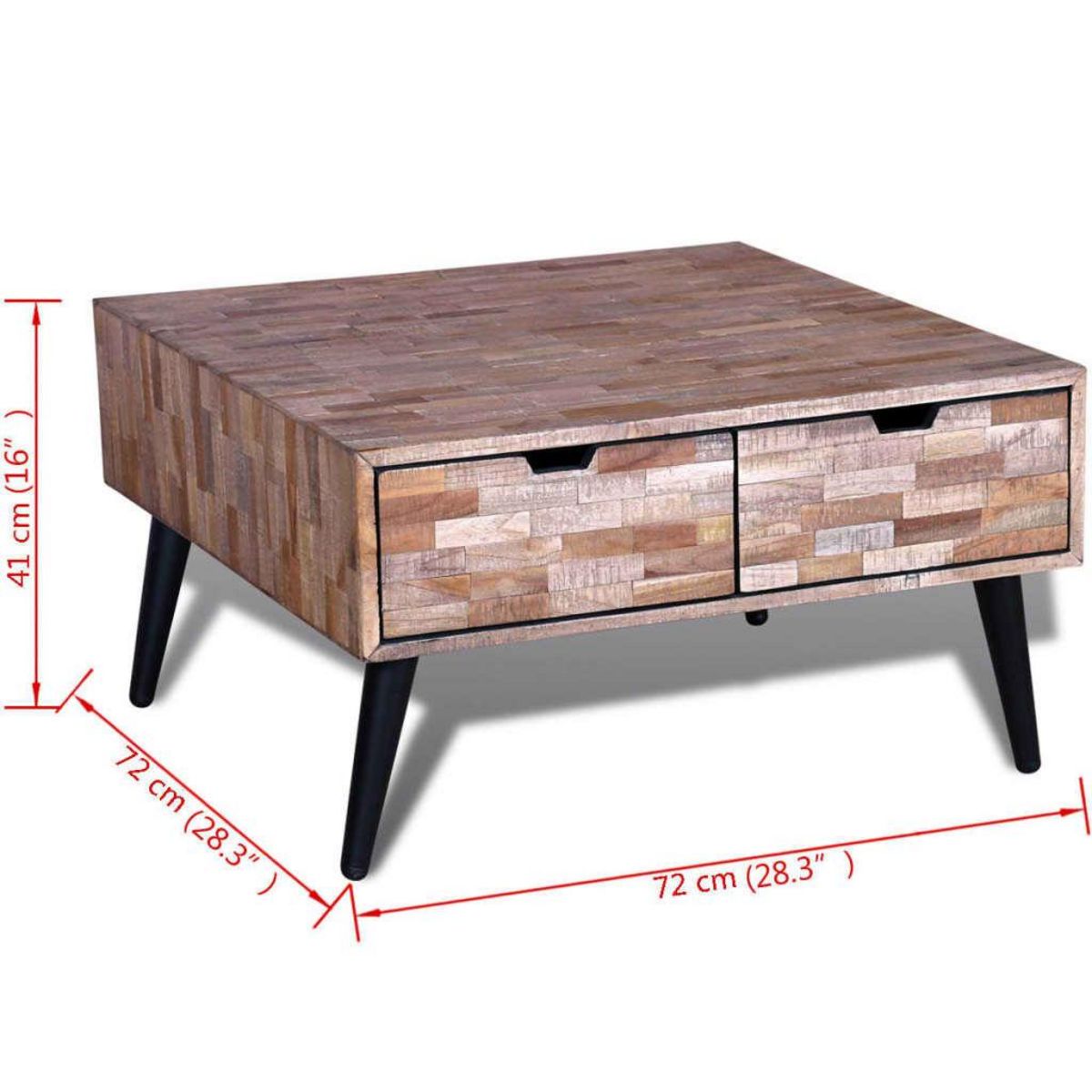 VIDAXL Table basse avec 4 tiroirs Bois de teck recycle