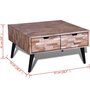 Voir la diapositive 6 : VIDAXL Table basse avec 4 tiroirs Bois de teck recycle