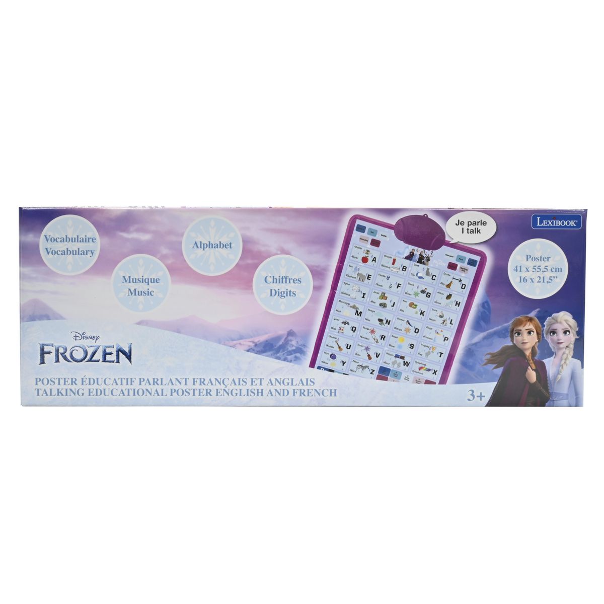 Lexibook Poster abécédaire éducatif parlant bilingue en français et en anglais La Reine des Neiges