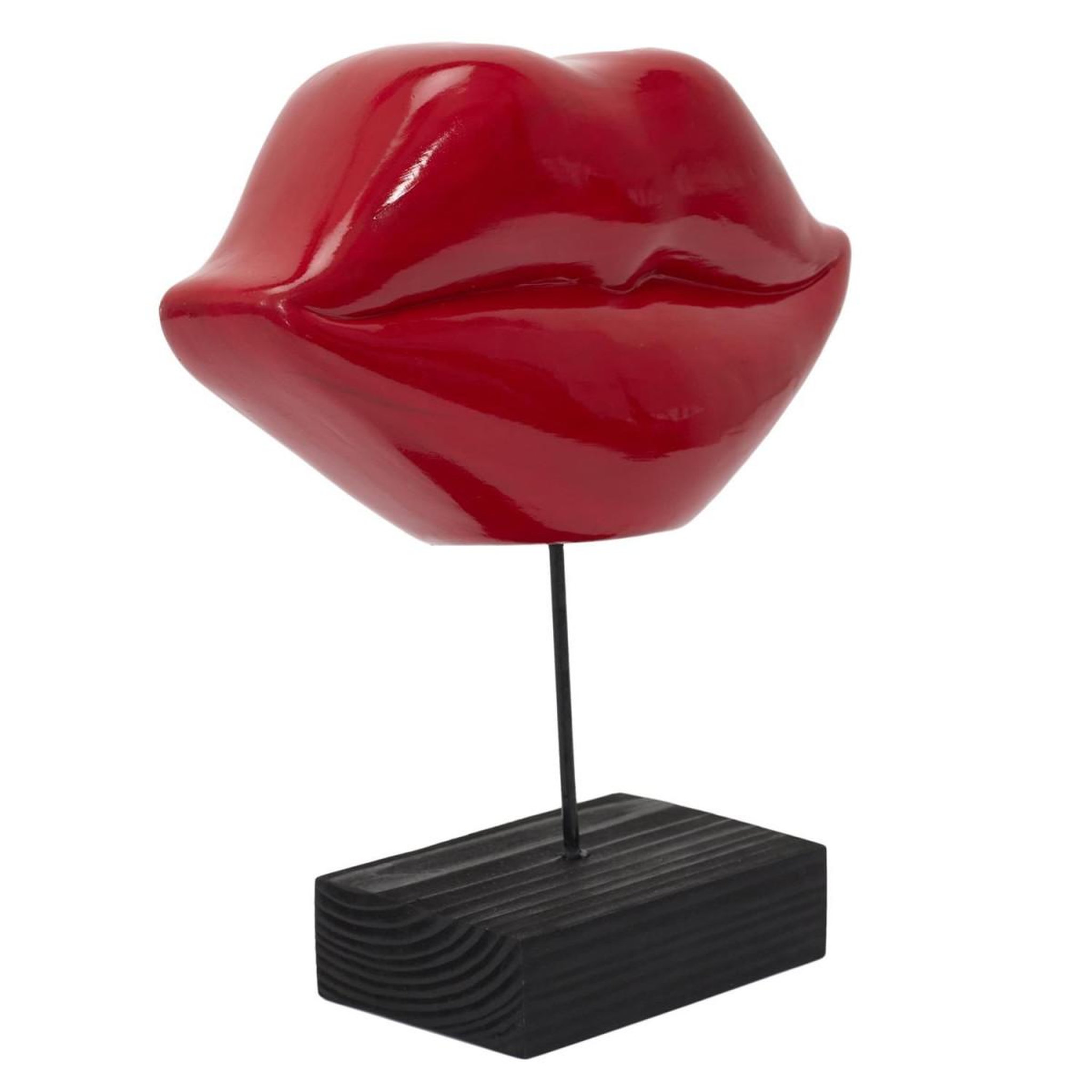 Voir la diapositive 2 : The Home Deco Factory Décoration à poser  bouche  19cm rouge & noir