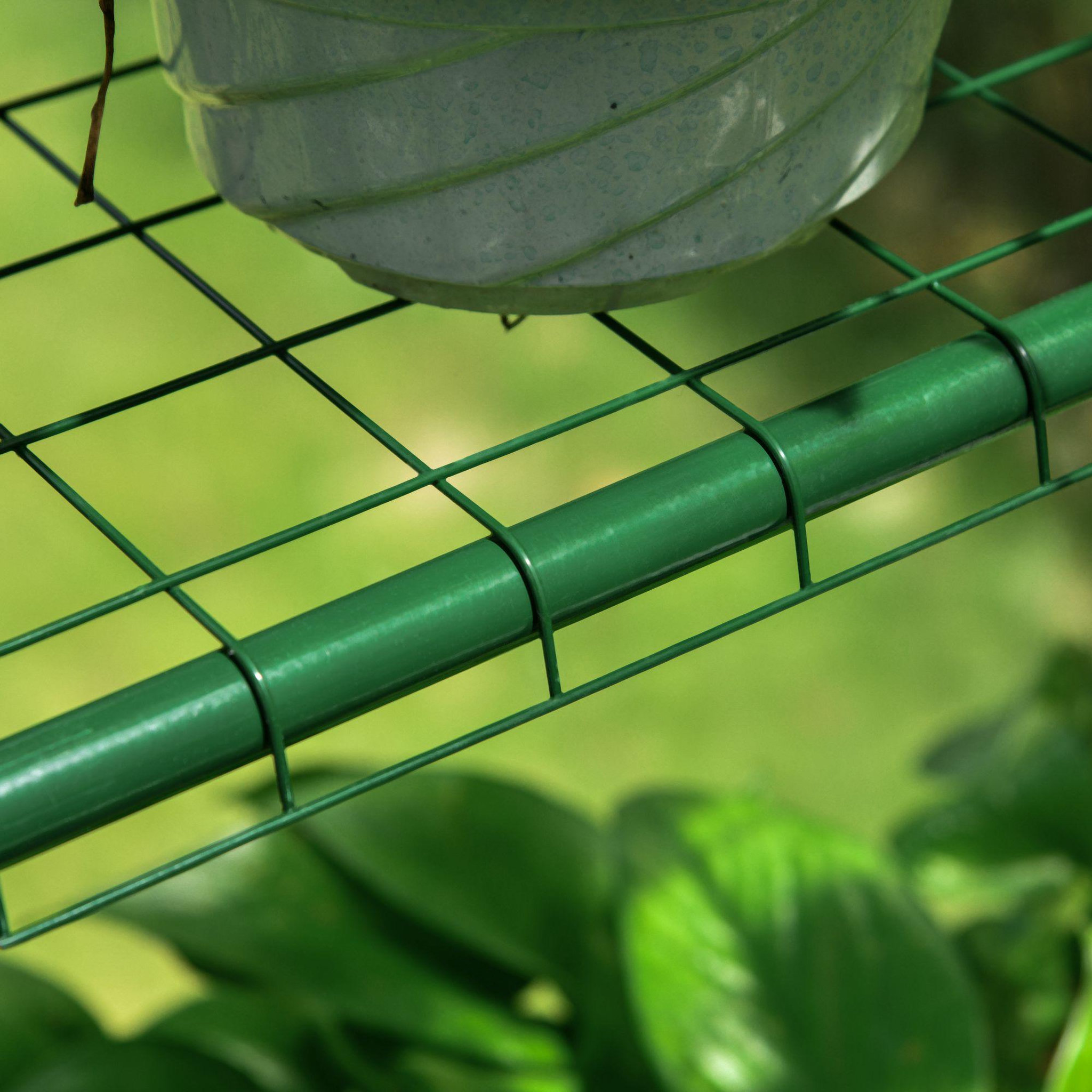Voir la diapositive 5 : HOMCOM Serre de jardin balcon terrasse 4 étagères 143l x 143l x 195h cm acier pvc imperméable anti-uv transparent vert