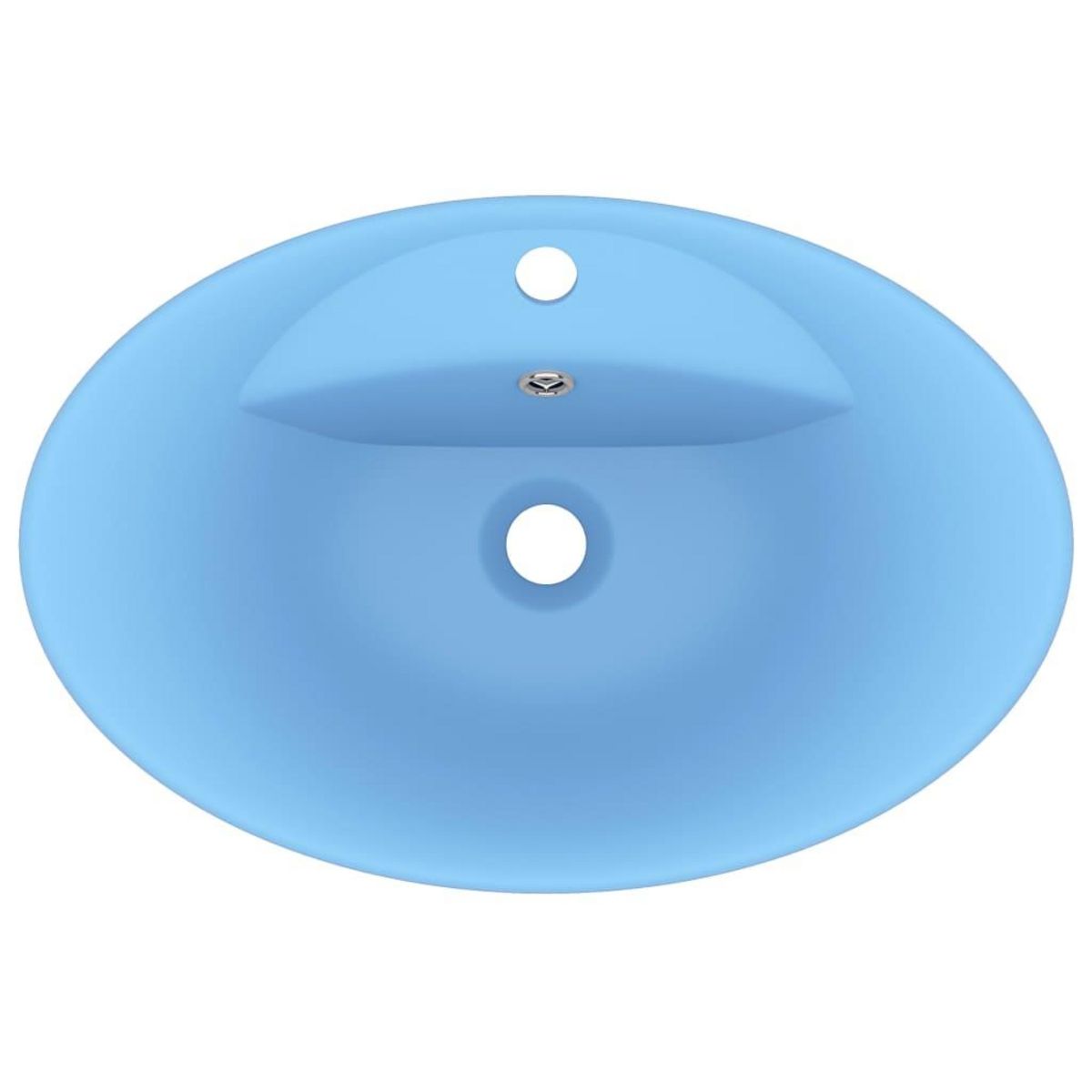 VIDAXL Lavabo ovale a trop-plein Bleu clair mat 58,5x39 cm Ceramique