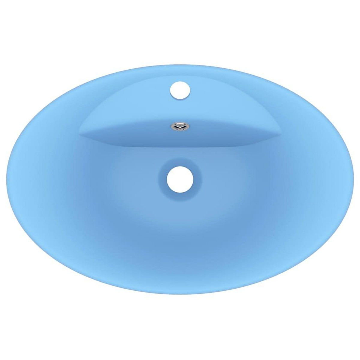 VIDAXL Lavabo ovale a trop-plein Bleu clair mat 58,5x39 cm Ceramique