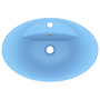 Voir la diapositive 4 : VIDAXL Lavabo ovale a trop-plein Bleu clair mat 58,5x39 cm Ceramique
