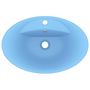 Voir la diapositive 4 : VIDAXL Lavabo ovale a trop-plein Bleu clair mat 58,5x39 cm Ceramique