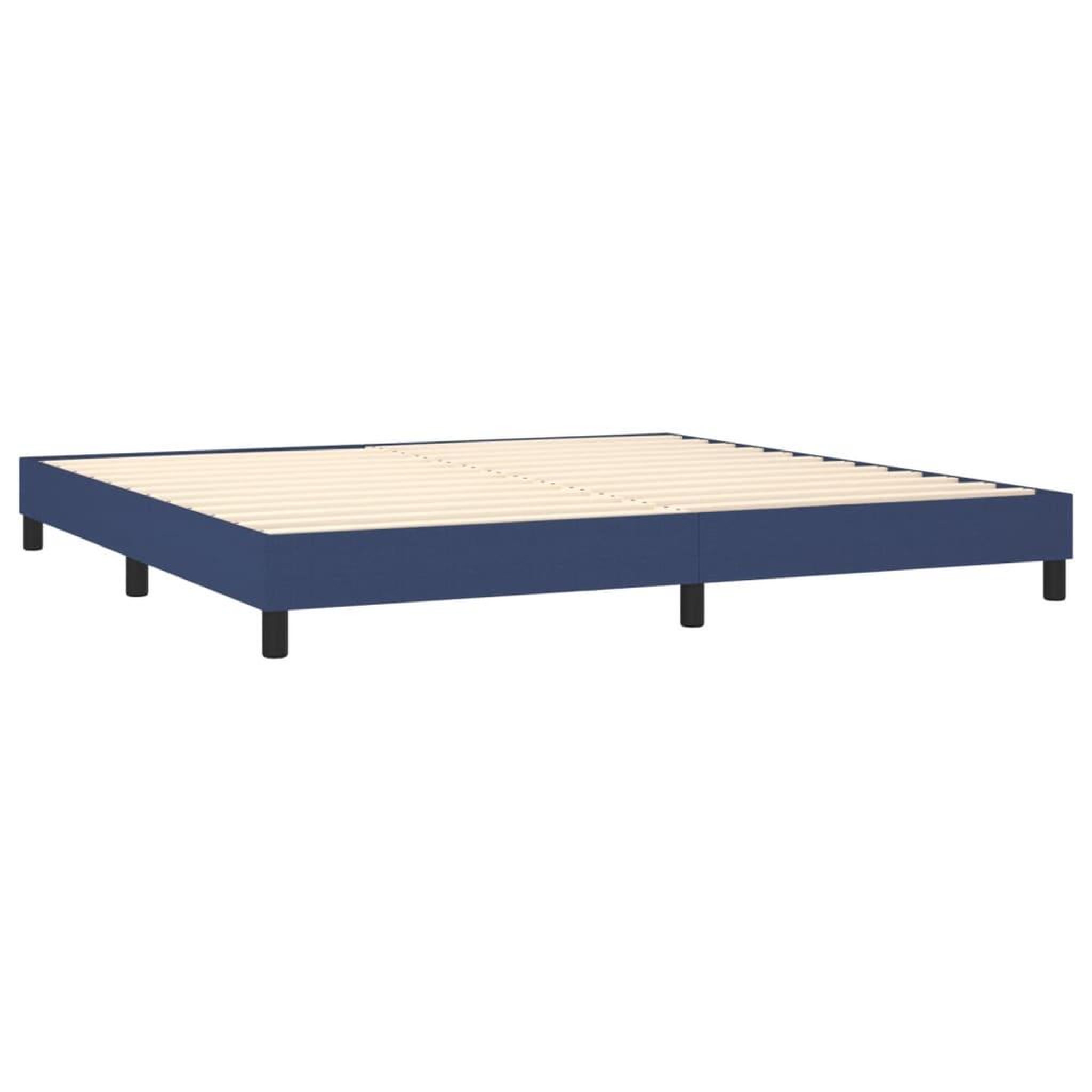 Voir la diapositive 5 : VIDAXL Sommier a lattes de lit et matelas et LED Bleu 200x200 cm Tissu