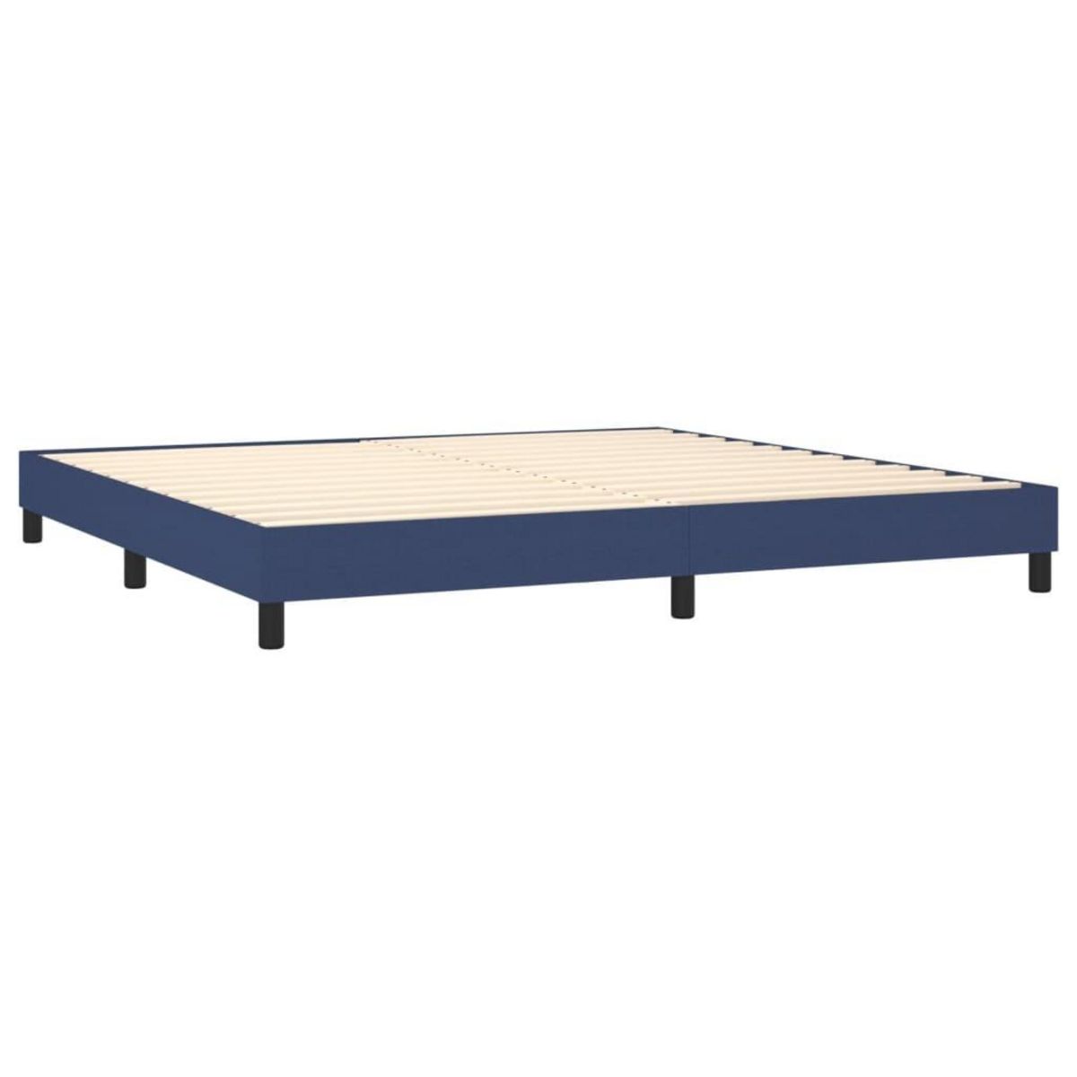 VIDAXL Sommier a lattes de lit et matelas et LED Bleu 200x200 cm Tissu
