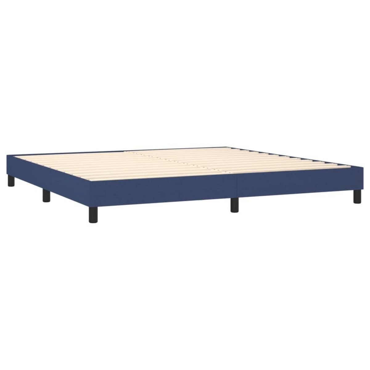 VIDAXL Sommier a lattes de lit et matelas et LED Bleu 200x200 cm Tissu