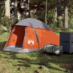 VIDAXL Tente de camping a dome 1 personne gris et orange impermeable