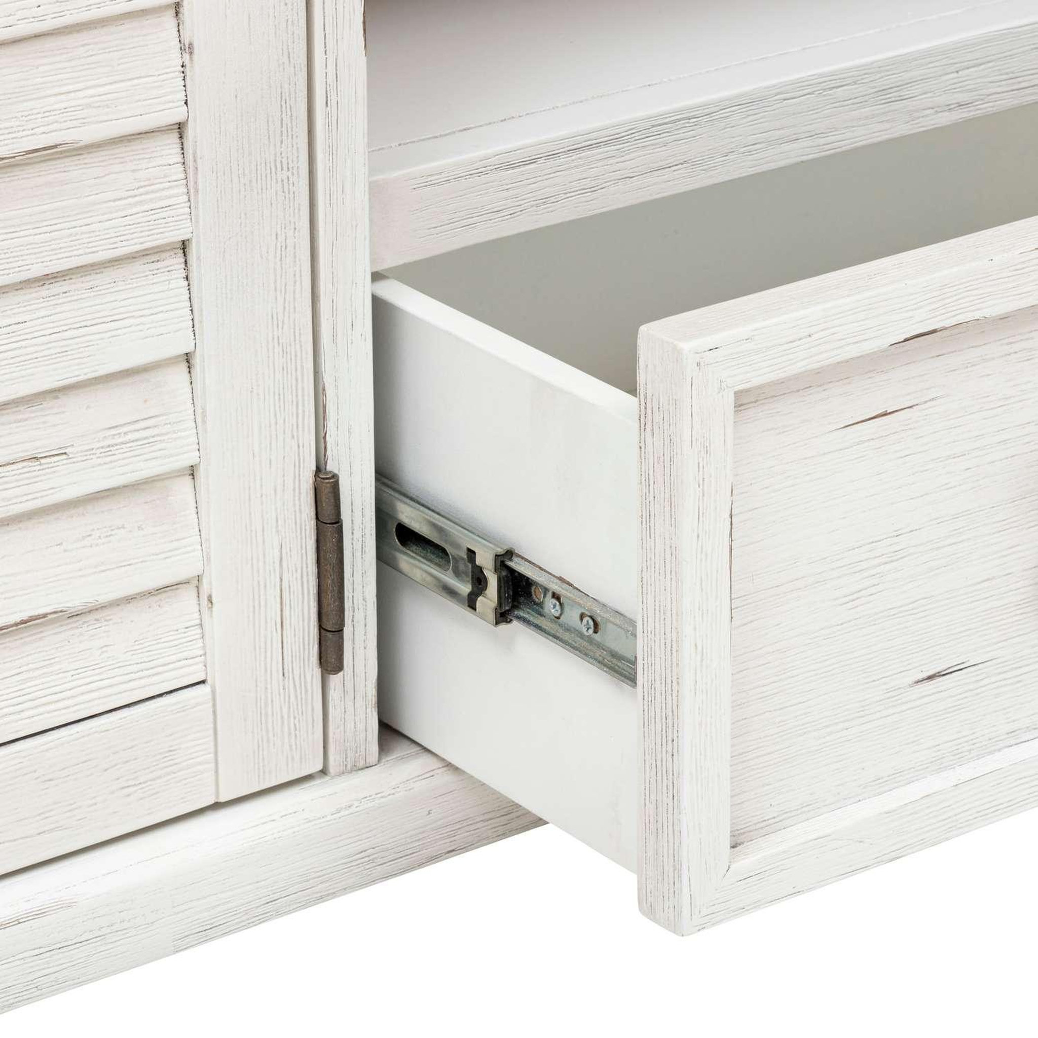 Voir la diapositive 5 : ATMOSPHERA Meuble tv 2 portes et 1 tiroir en bois olbia - blanc et beige