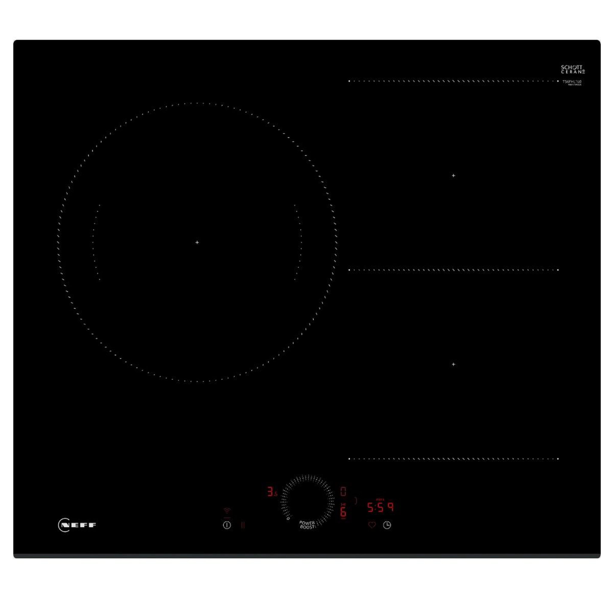 Neff Table de cuisson induction 60cm 3 feux 7400w noir - t56fhl1l0