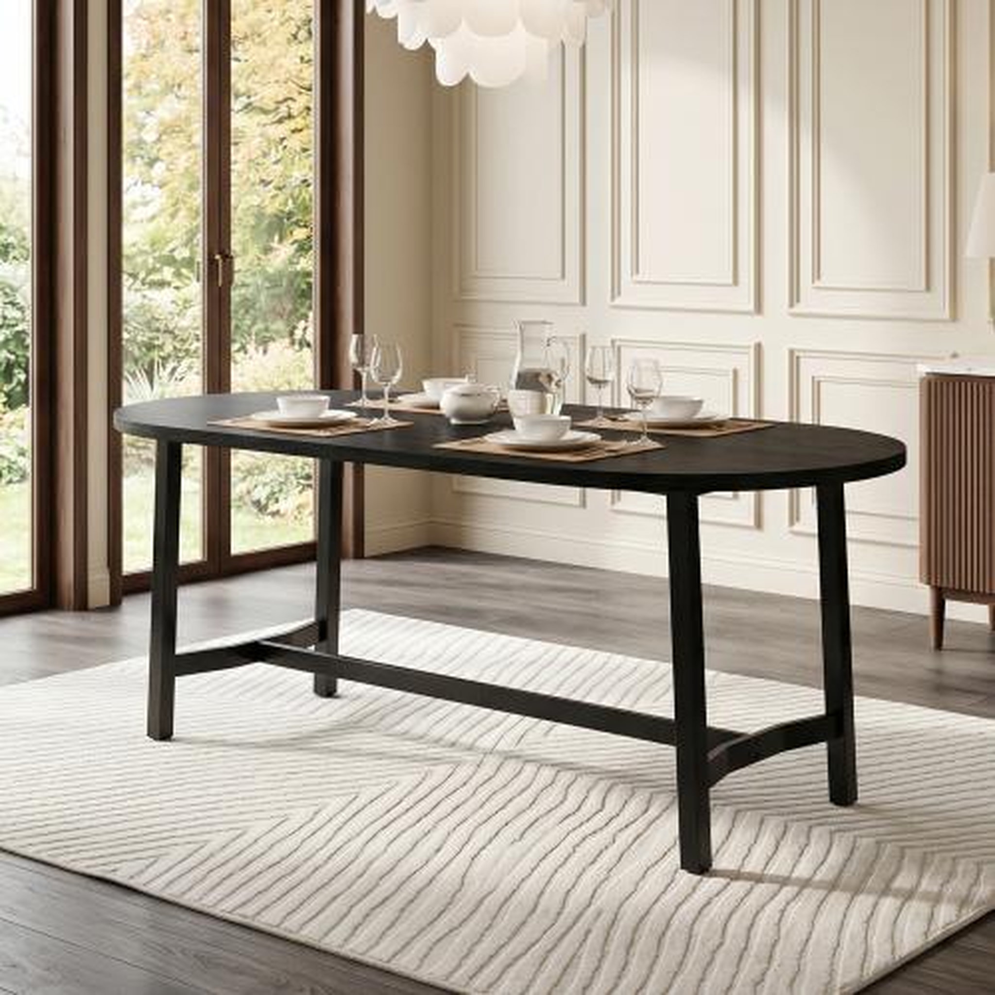 Voir la diapositive 4 : MERAX Table à manger 180x80 cm pour 6-8 personnes avec pieds en métal