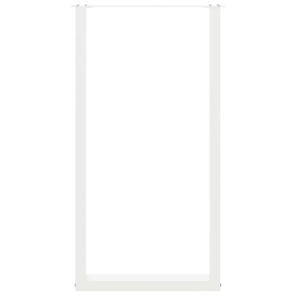 VIDAXL Pieds de table basse forme de U 2pcs blanc 60x(110-111)cm acier