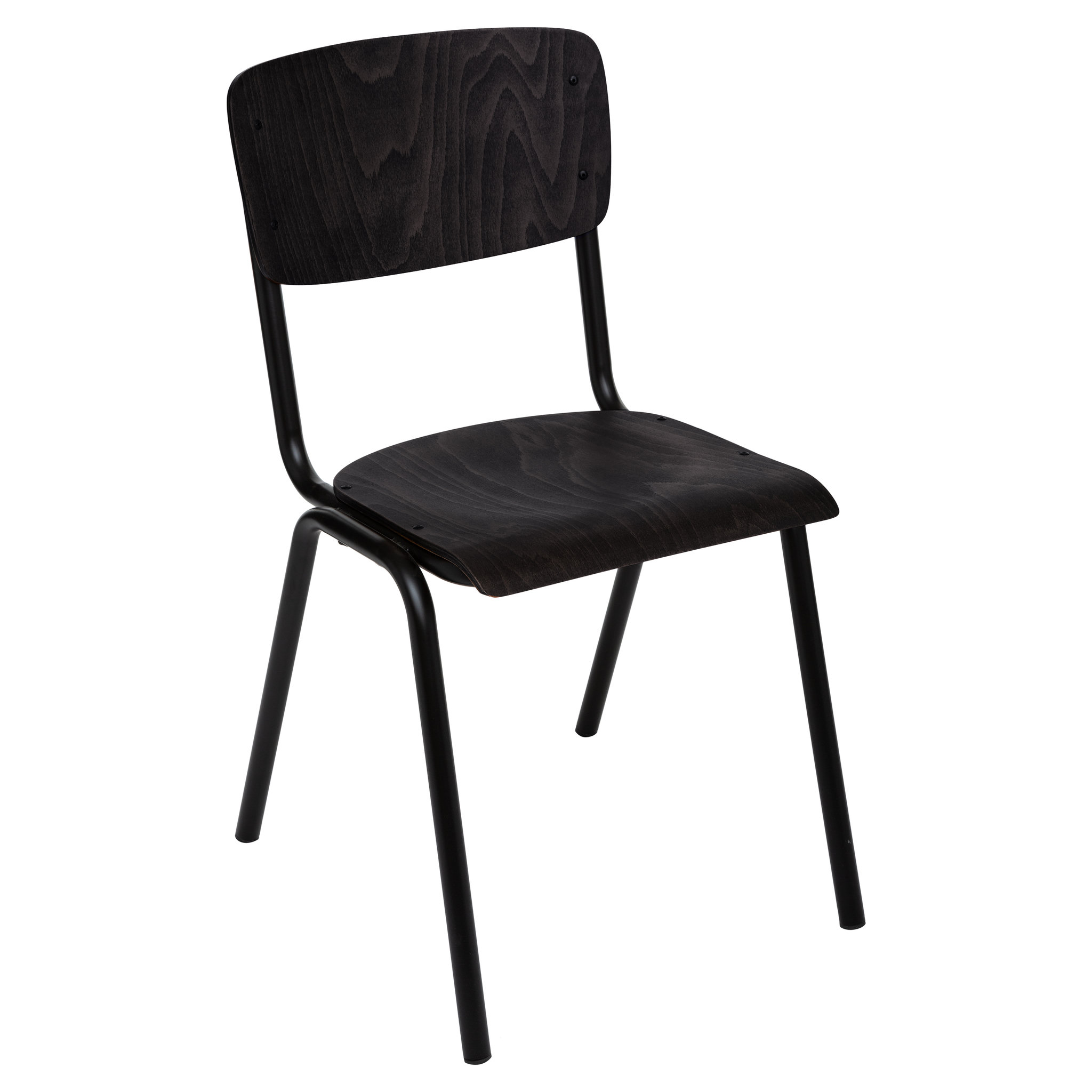 Voir la diapositive 4 : ATMOSPHERA Chaise écolier assise bois pieds métal coloris noir SIMON