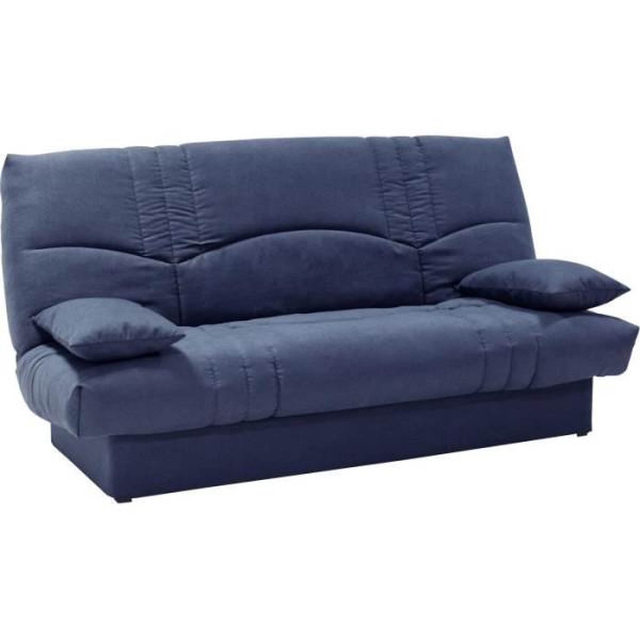 Voir la diapositive 3 : MARKET24 Clic clac 3 places THELMA - Tissu Soro bleu foncé - Couchage 125x190 cm - L190 x P92 x H96 cm