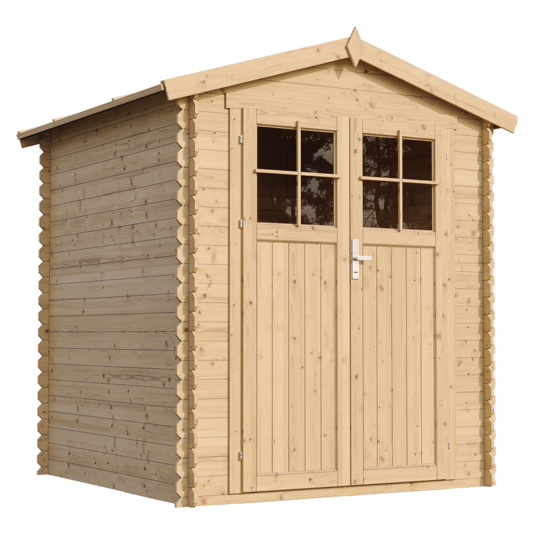 TIMBELA Abri de jardin en bois 2.82 m² avec portes à panneaux en bois massif M320F