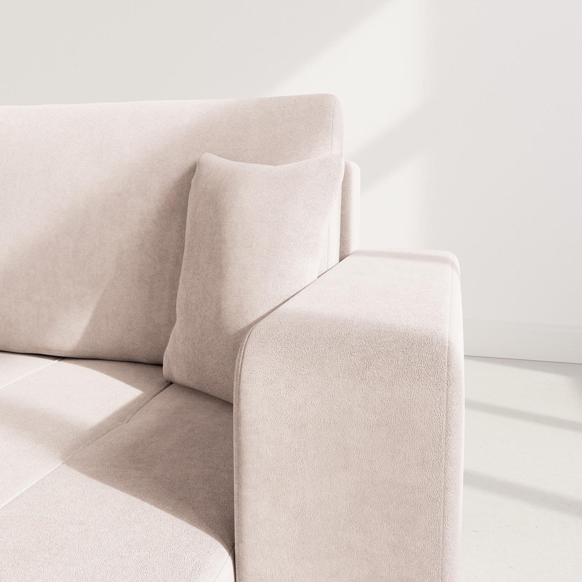 BEST MOBILIER Nicole - canapé panoramique en u 7 places convertible avec coffre en tissu