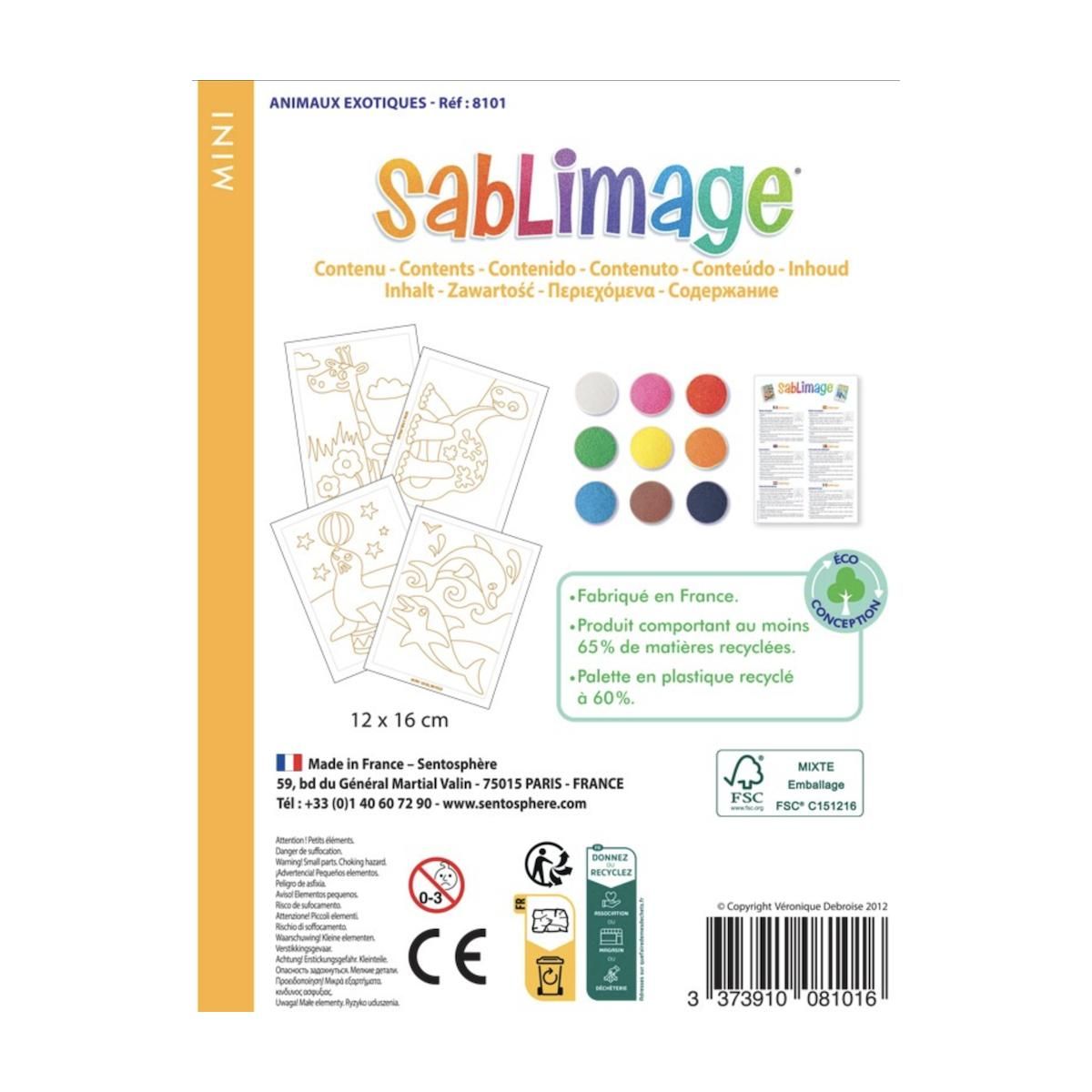 Sentosphere Sablimage Mini - Animaux exotiques