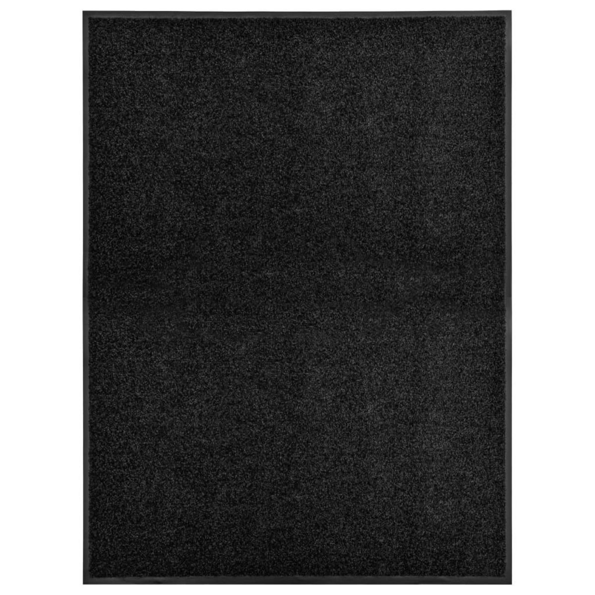 VIDAXL Paillasson lavable Noir 90x120 cm