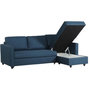 Voir la diapositive 6 : MARKET24 Canapé d'angle convertible réversible 3 places CATS - Tissu bleu - L 222 x P 150 x H 86 cm