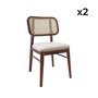 Voir la diapositive 5 : SWEEEK Lot de 2 chaises vintage bois d'hévéa cannage et bouclette Mani