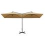 Voir la diapositive 3 : VIDAXL Parasol de jardin double avec mat en acier taupe 600x300 cm