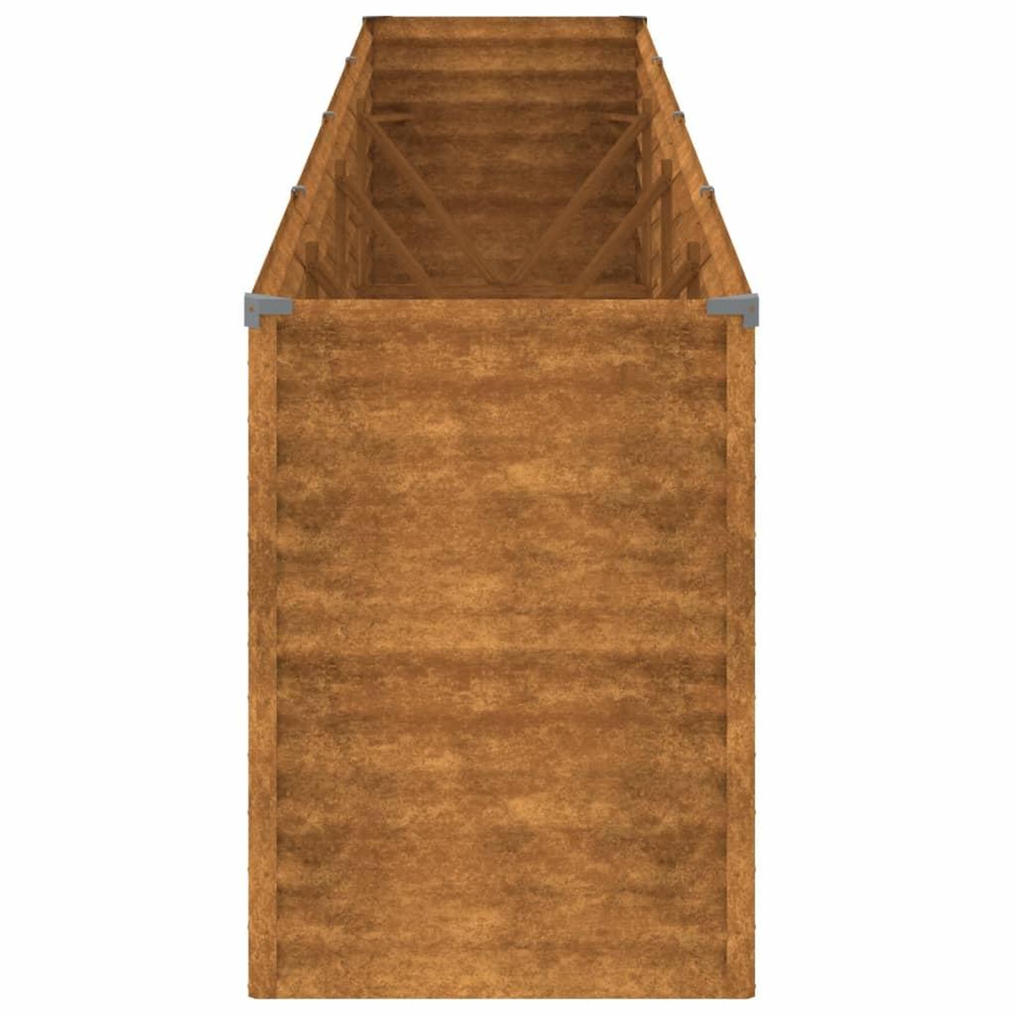 Voir la diapositive 5 : VIDAXL Lit sureleve de jardin 385x50x69 cm acier corten