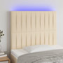 Voir la diapositive 1 : VIDAXL Tete de lit a LED Creme 100x5x118/128 cm Tissu