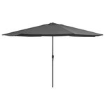VIDAXL Parasol de jardin avec mat en metal 390 cm anthracite