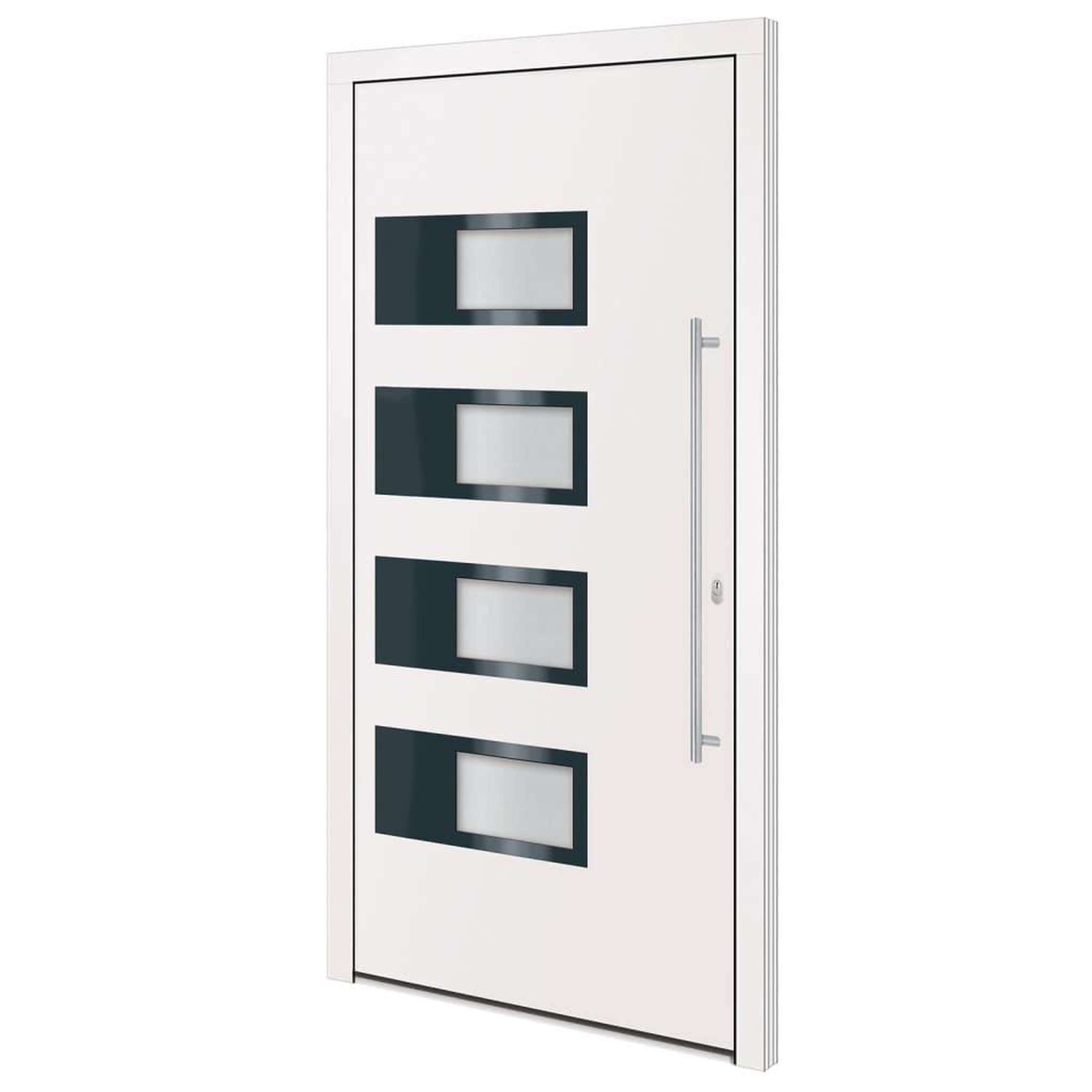 Voir la diapositive 2 : VIDAXL Porte d'entree Blanc 100x200 cm Aluminium et PVC