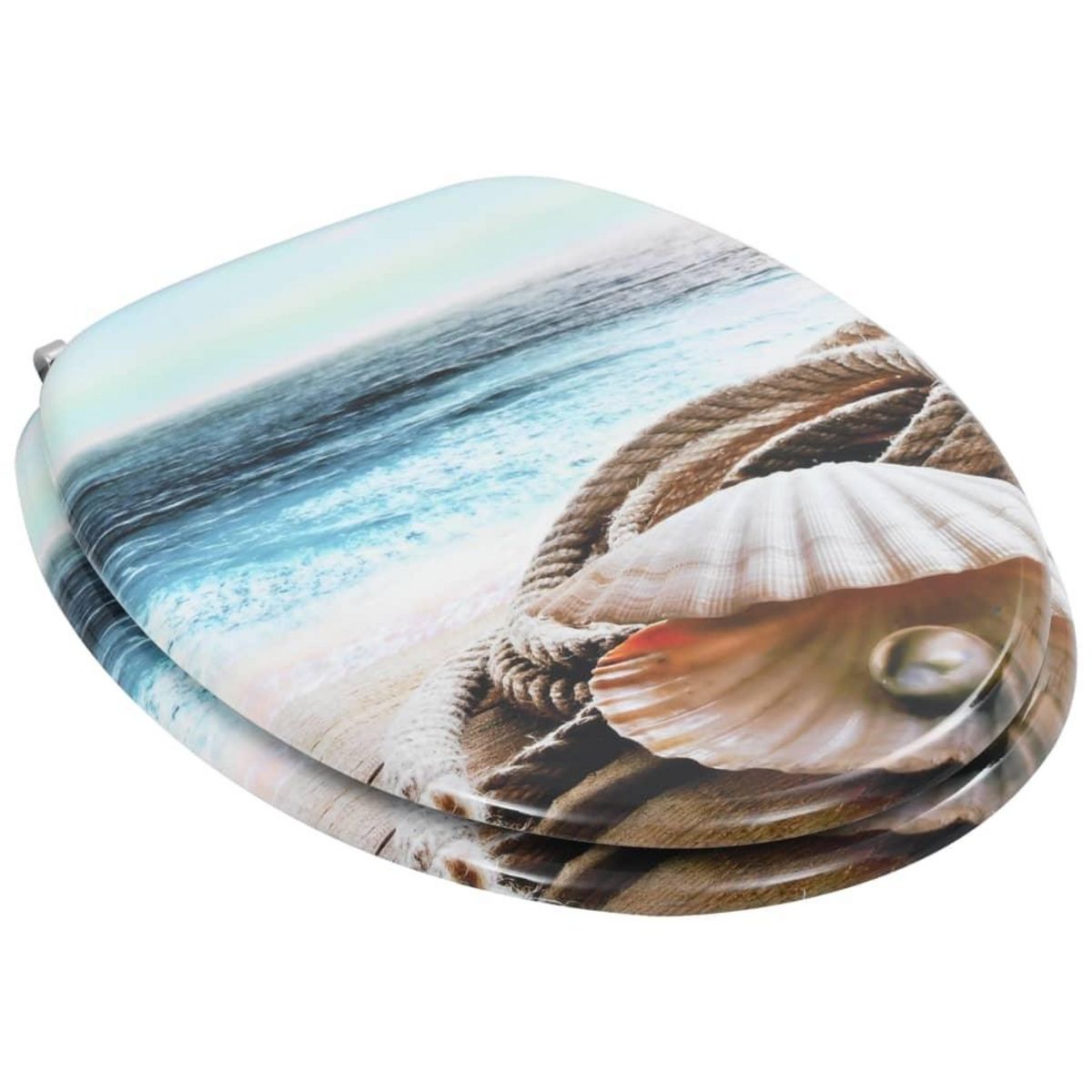 VIDAXL Siege de toilette avec couvercle MDF Design de coquille