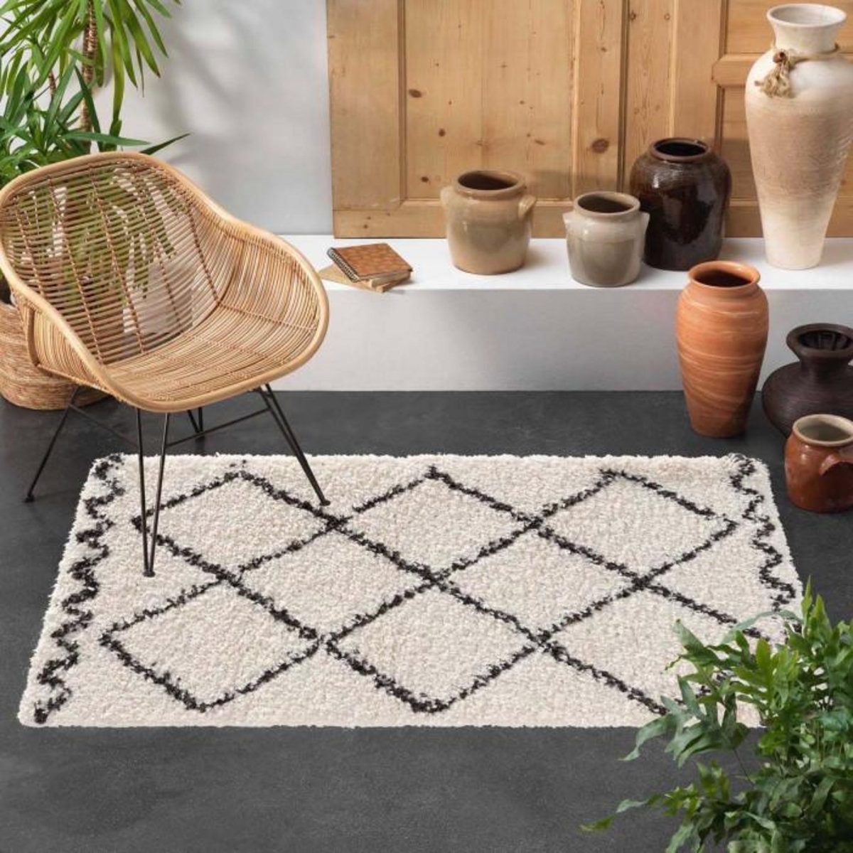 Paris Prix Tapis Déco Imprimé  Saoura  60x110cm Beige