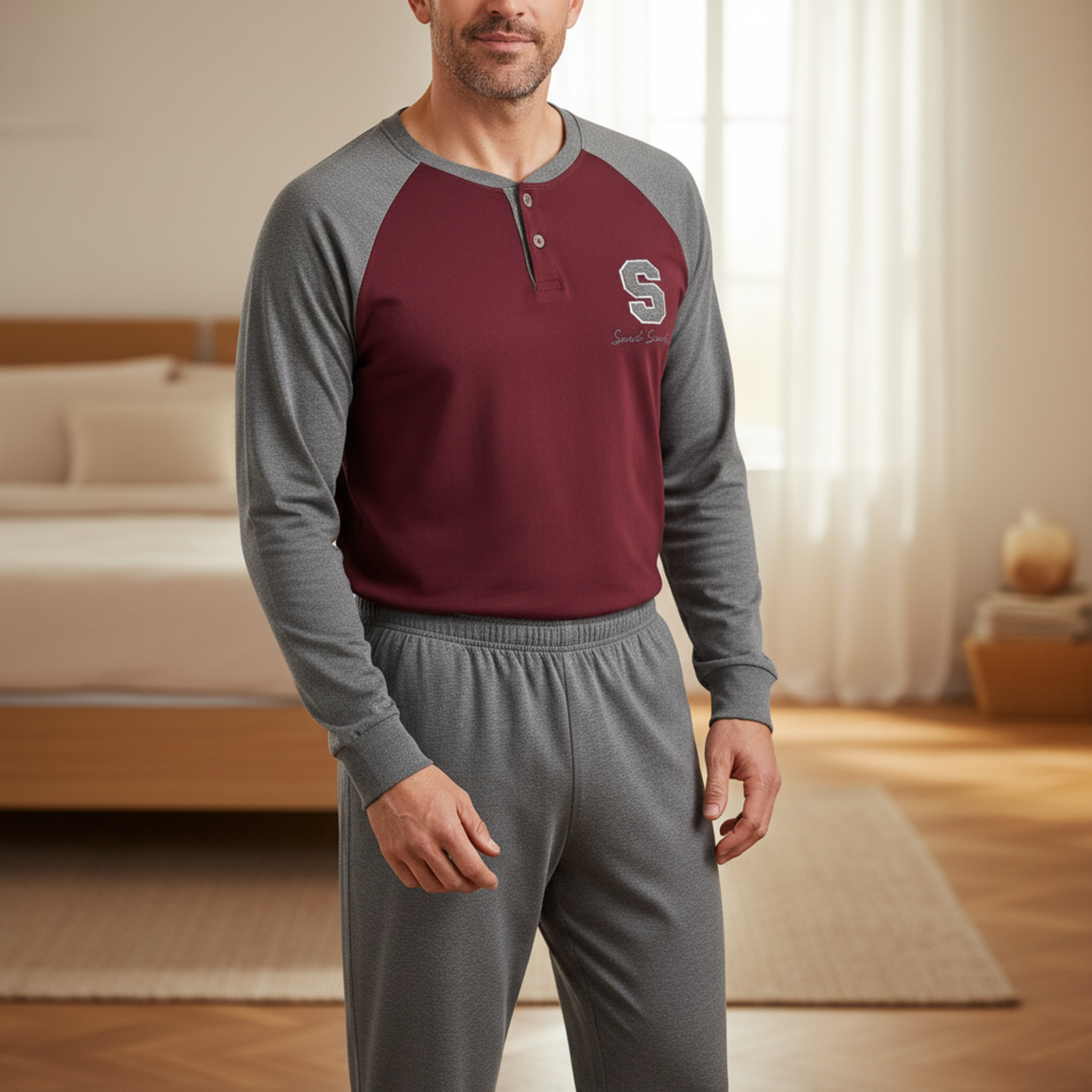 Voir la diapositive 2 : OZABI Ozabi ensemble pyjama homme doublé polaire bicolore sweet secret club