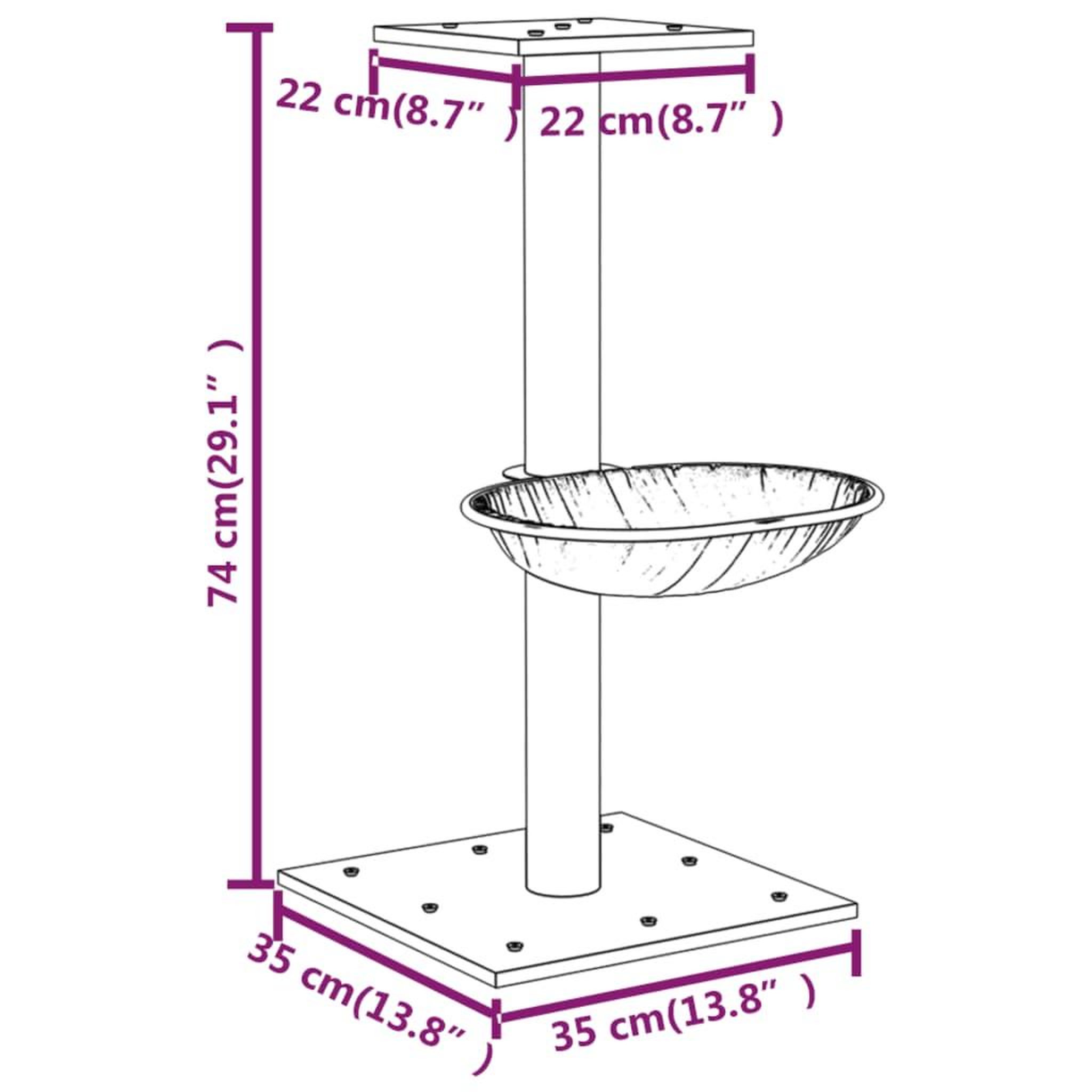Voir la diapositive 6 : VIDAXL Arbre a chat avec griffoir en sisal Gris clair 74 cm