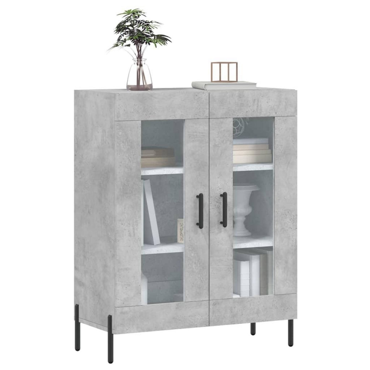 VIDAXL Buffet gris beton 69,5x34x90 cm bois d'ingenierie