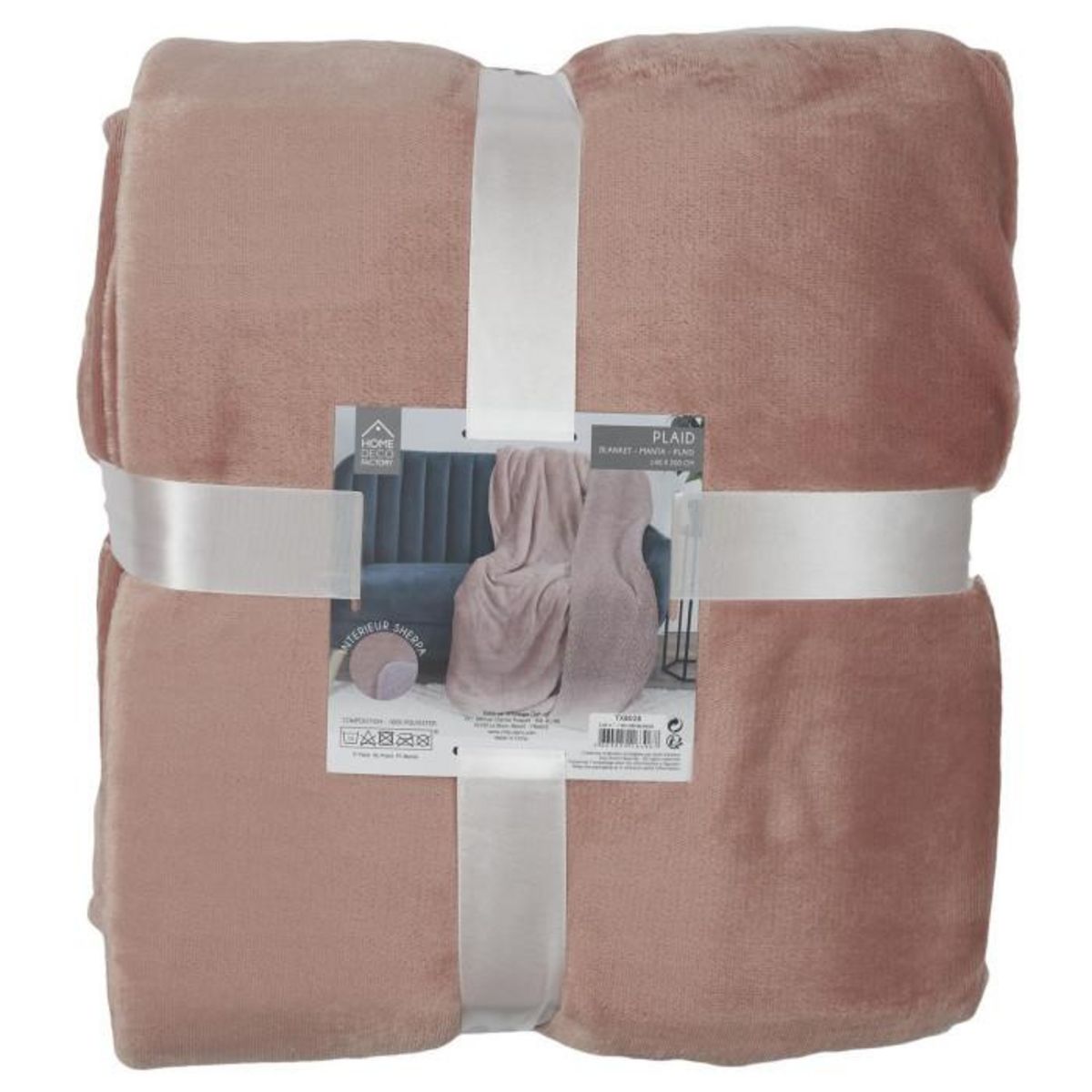 Paris Prix Plaid Déco  Flanelle Sherpa  140x200cm Corail