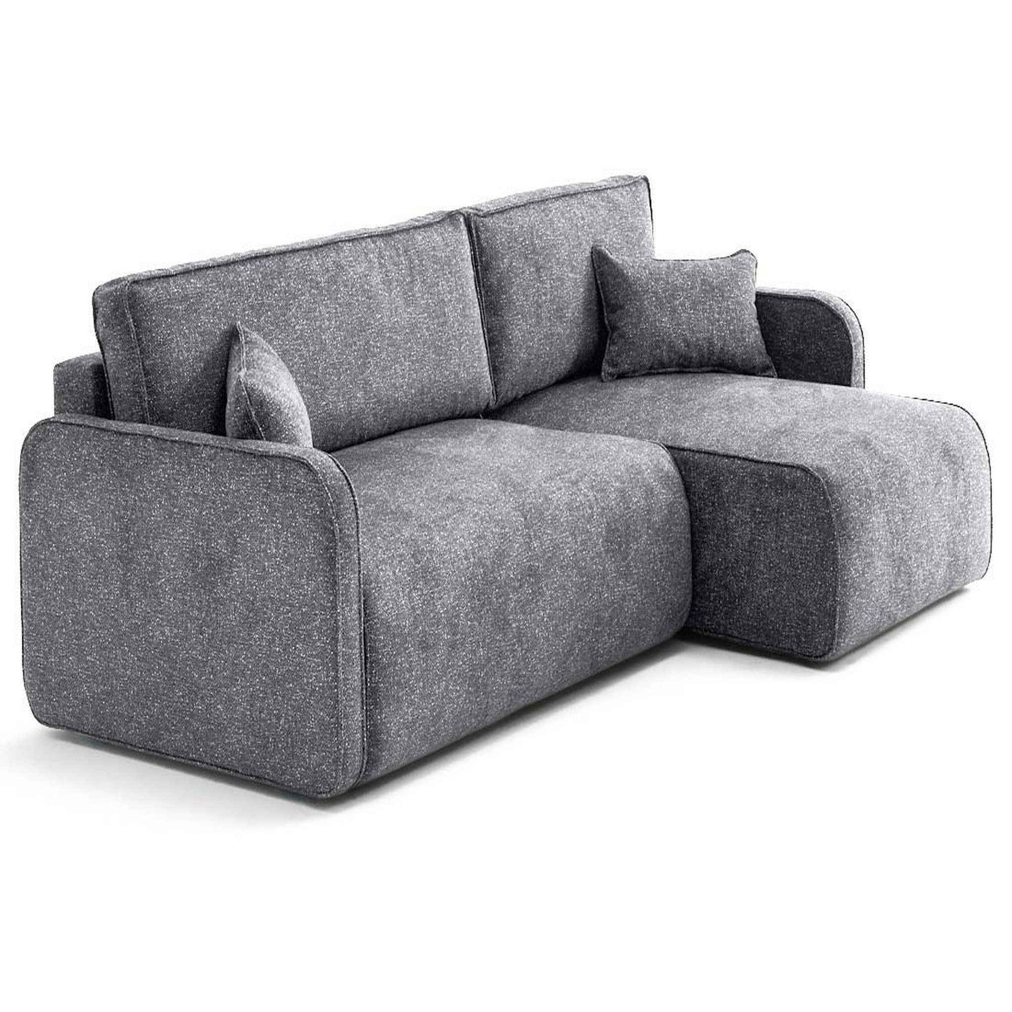 Voir la diapositive 4 : LISA DESIGN Apolline - canapé d'angle réversible 4 places convertible avec coffres en tissu moucheté