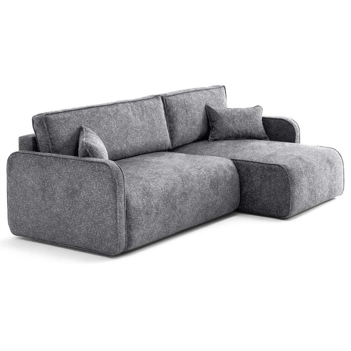 LISA DESIGN Apolline - canapé d'angle réversible 4 places convertible avec coffres en tissu moucheté