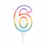 Paris Prix Bougie d'Anniversaire  Chiffre 6  10cm Multicolore