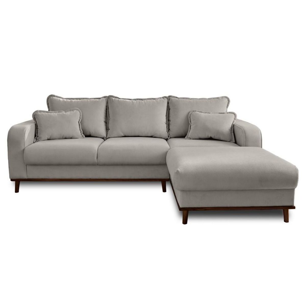 LISA DESIGN Albane - canapé d'angle droit - 4 places - en velours côtelé