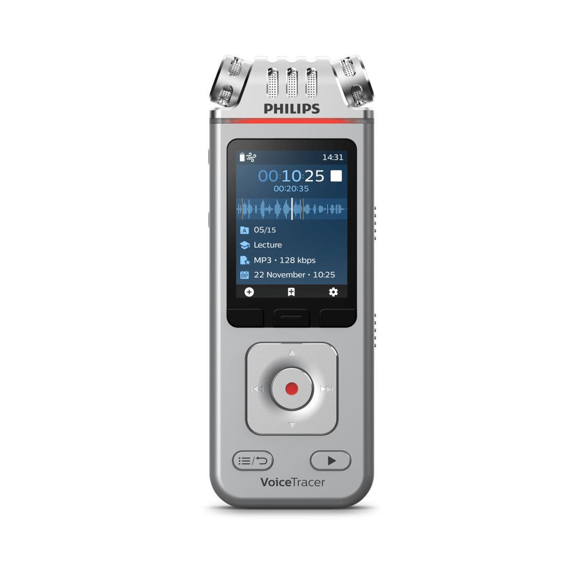 Voir la diapositive 3 : Philips Philips Voice Tracer DVT4110/00 dictaphone Carte flash Chrome, Argent