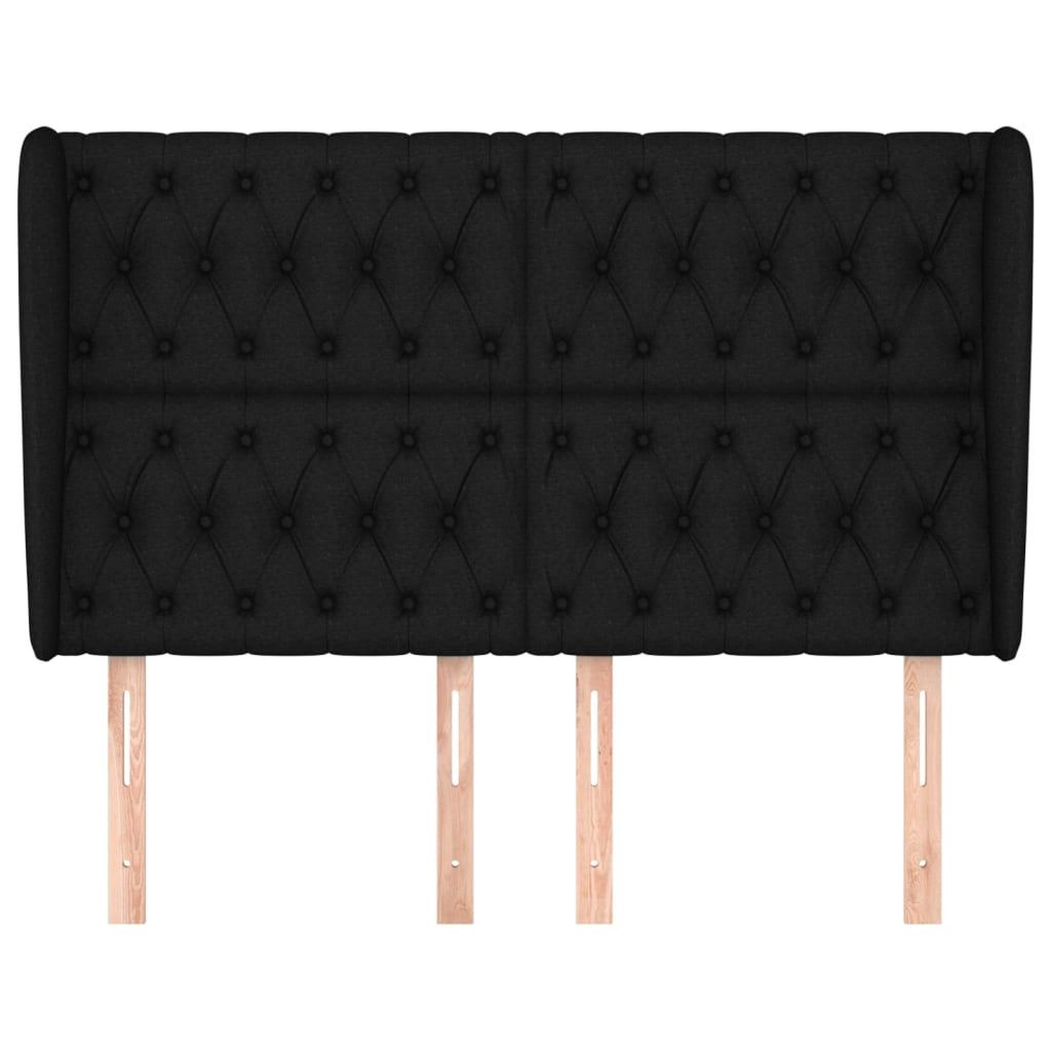 Voir la diapositive 3 : VIDAXL Tete de lit avec oreilles noir 147x23x118/128 cm tissu