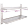 Voir la diapositive 6 : VIDAXL Etagere murale a 2 niveaux Acier inoxydable 120x30 cm