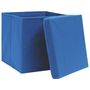 Voir la diapositive 3 : VIDAXL Boîtes de rangement avec couvercles 4 pcs 28x28x28 cm Bleu