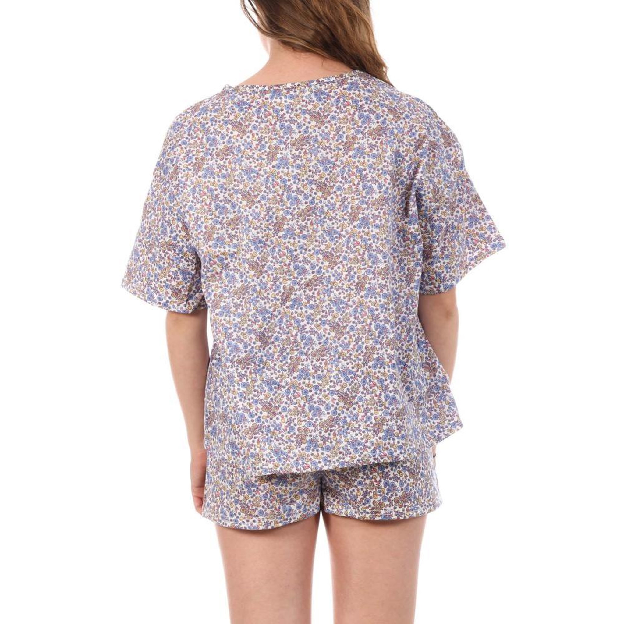 Voir la diapositive 2 : Lulu Castagnette Pyjama Blanc/Rouge/Bleu Femme Lulu Castagnette Fleurs