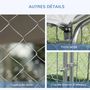 Voir la diapositive 6 : PAWHUT Chenil extérieur avec toit pour chien 5 m² - parc grillagé 230 x 230 x 175 cm - espace couvert - acier galvanisé