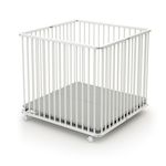 WEBABY Parc bébé pliant en bois 100 x 100 cm. Coloris disponibles : Blanc, Beige