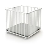 WEBABY Parc bébé pliant en bois 100 x 100 cm. Coloris disponibles : Beige, Blanc