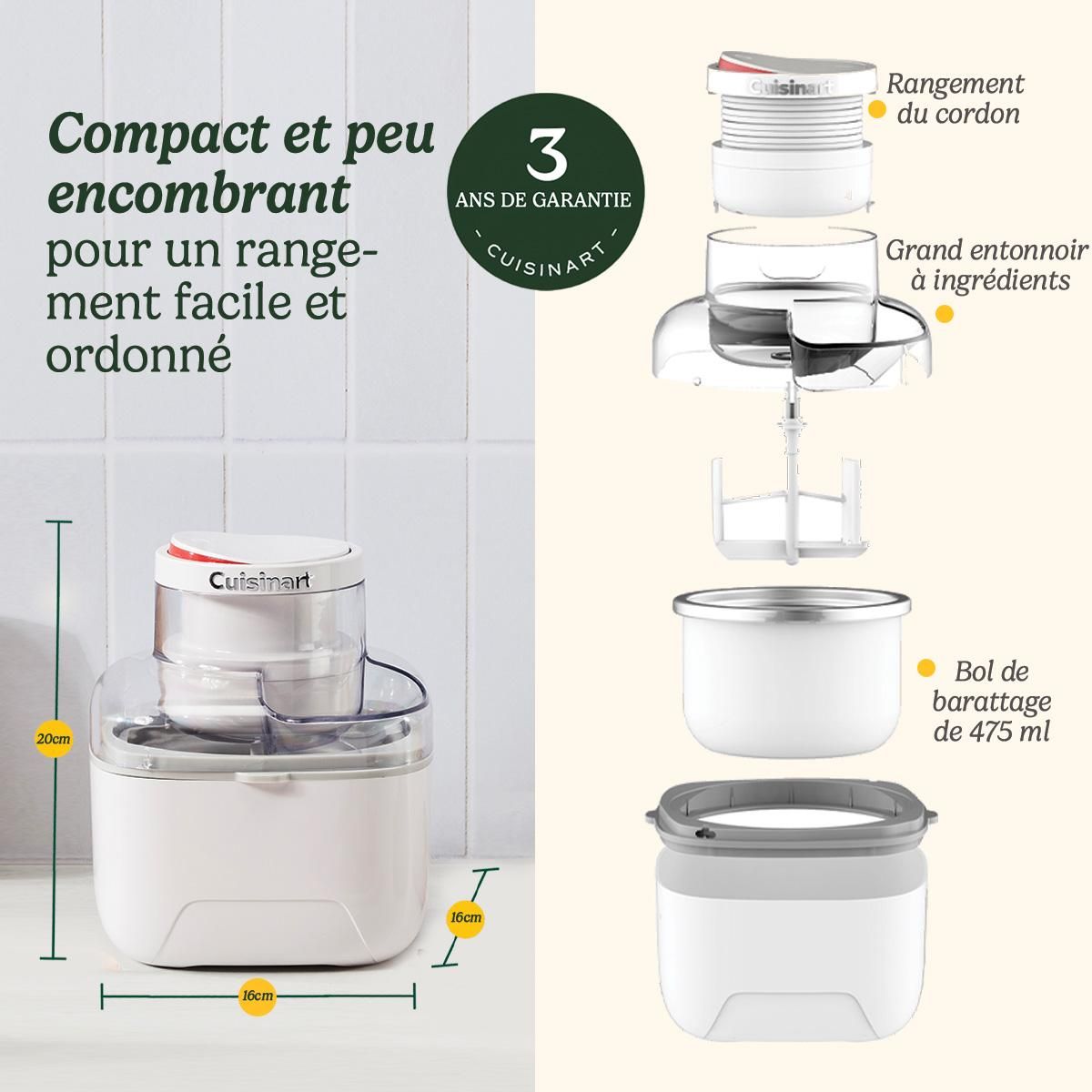 Cuisinart Sorbetière 475ml blanc - icem10e