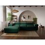 Voir la diapositive 1 : BEST MOBILIER Pablo - canapé d'angle gauche - 6 places - convertible avec coffre et têtières réglables - en velours
